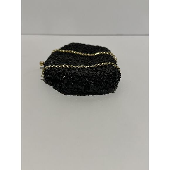 Vintage Shaggee of California Black Beaded Chain Evening Clutch Cocktail Formal - Picture 4 of 9